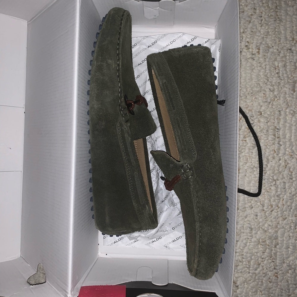 Aldo suede loafers for men size 10 forest green